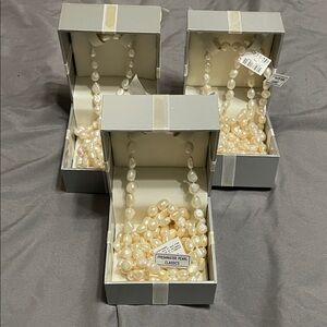 belk Cream Pearl Necklace Set - Freshwater Elegance